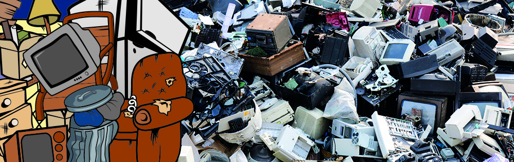 Ramassage d’équipements électroniques par Gobe-Tout – Service de débarras à Laval, Longueuil et Montréal. Electronic waste pickup by Gobe-Tout – Junk removal service in Laval, Longueuil and Montreal.